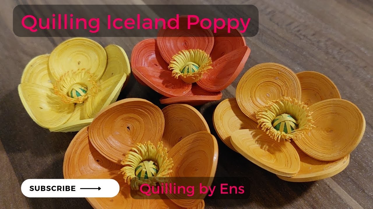 How to quill Iceland Poppy #viral #diycrafts #diy #quilling #papercraft #filigree #basteln #trending