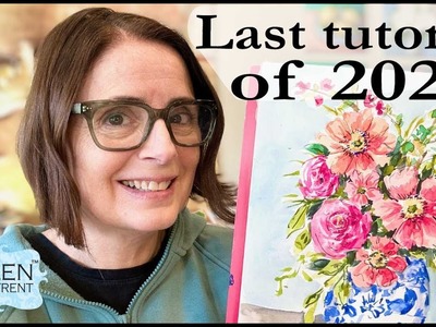 Last Watercolor Tutorial of 2022!! Loose Flowers in vase
