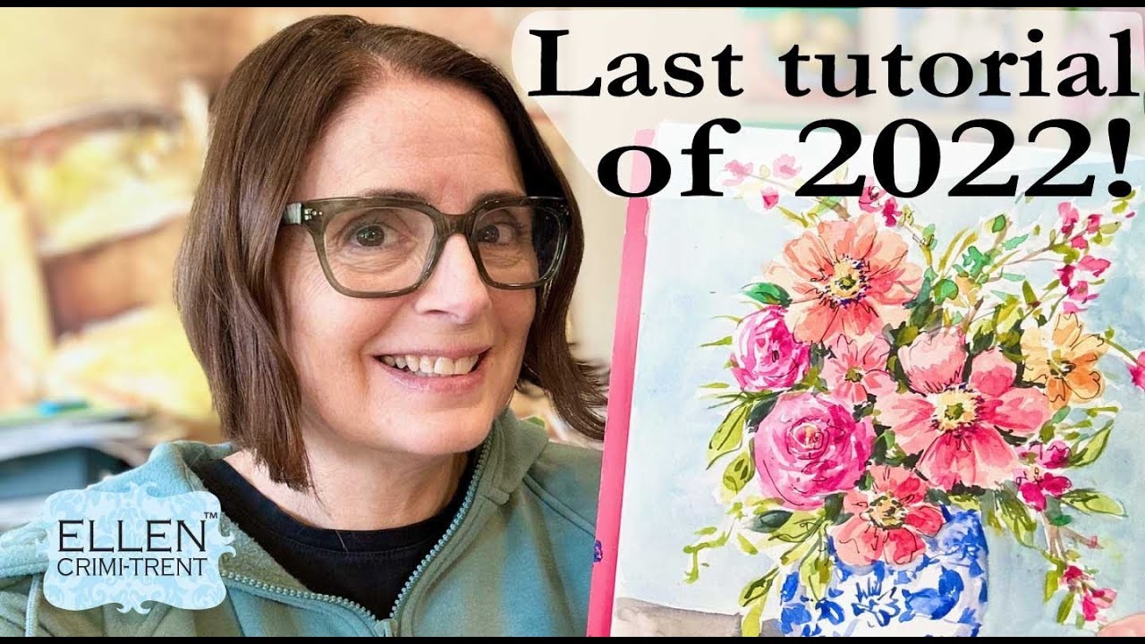 Last Watercolor Tutorial of 2022!! Loose Flowers in vase