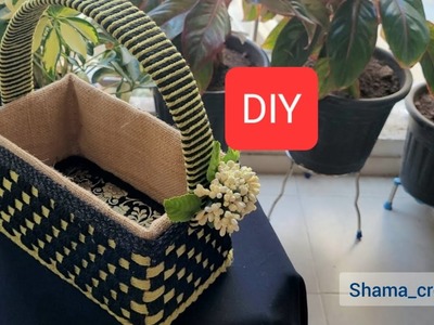 Learn how to make basket with Macrame Threads and Cardboard Box | Recycling Projects