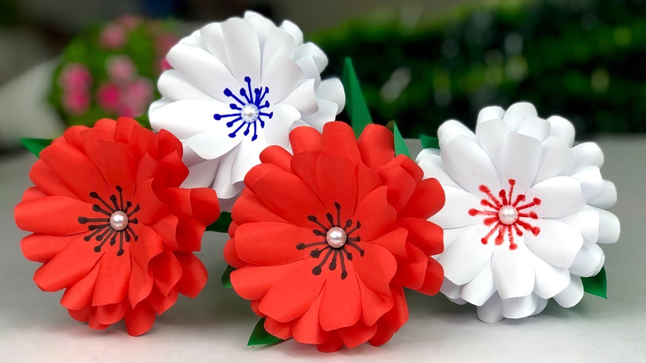 Paper Flower Making Easy  At Home | Home Decor | Paper Craft Ideas Easy | Paper Flowers | Crafts DIY