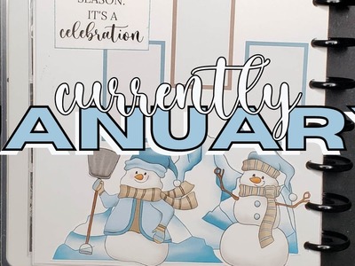 PLAN WITH ME JANUARY CURRENTLY PAGE | HAPPY PLANNER | SNOWMEN