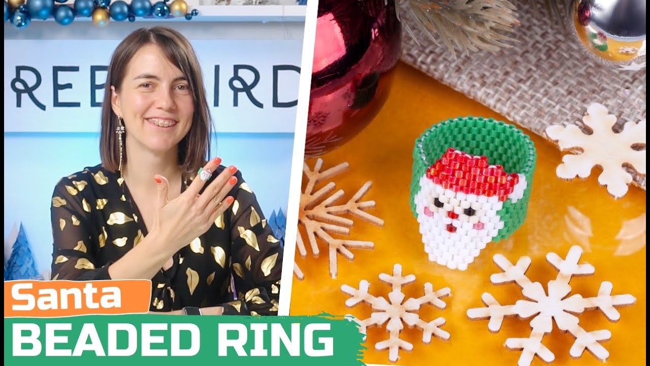 Santa Beaded Ring Peyote Stitch Tutorial