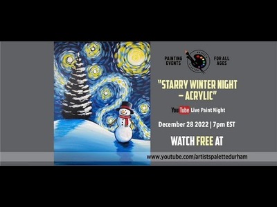 Starry Winter Night - Acrylic Paint-a-long