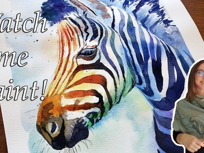 Start to Finish Rainbow Zebra - Relaxing Watercolor Painting!