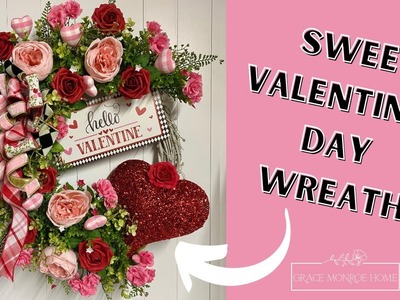 Sweet Valentine's Day Wreath Tutorial - How to Make a Valentine's Wreath for Your Door!