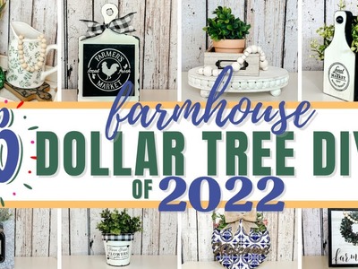???? TOP 10 ????DOLLAR TREE FARMHOUSE DIYS OF 2022 | 10 BEST DOLLAR TREE CRAFT DIYS