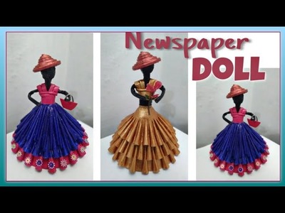 Waste Material Craft । How To Make Newspaper Doll। Newspaper Craft। Room Decoration Ideas