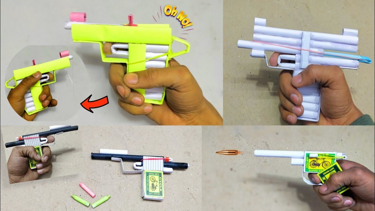 4 Best Paper Gun | That shoots paper bullets | How to make a paper gun