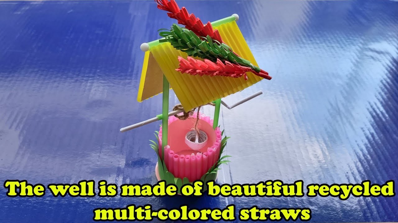 4K - The well is made of beautiful recycled multi colored straws | Nguyen Nhat DIY