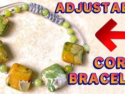 Adjustable Cord Bracelet | Sliding Knot | Beaded Bracelet Tutorial | How to tie a Sliding Knot