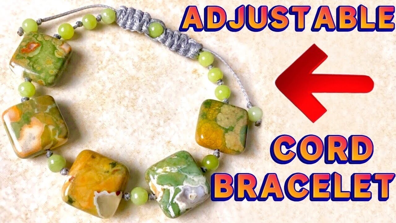 Adjustable Cord Bracelet | Sliding Knot | Beaded Bracelet Tutorial | How to tie a Sliding Knot