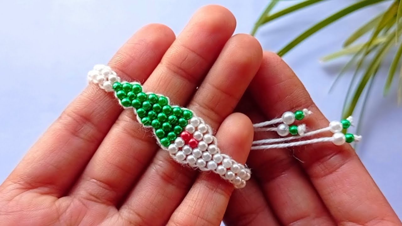 Bracelet making || Christmas Tree Bracelet || Easy christmas tree bracelet making tutorial