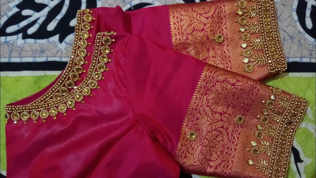 Bridal blouse beads work