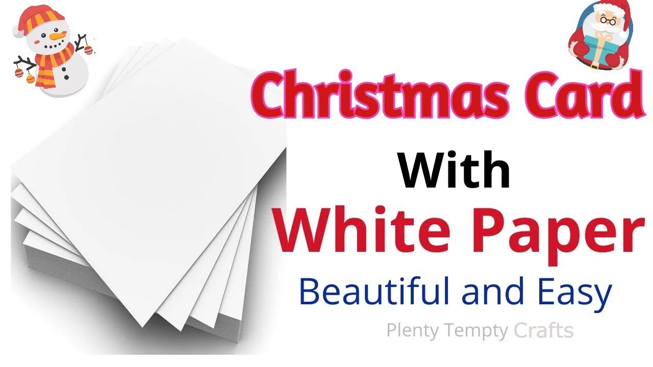 Christmas Card Making with White Paper. Quick Christmas Card. Merry Christmas Greeting Card DIY