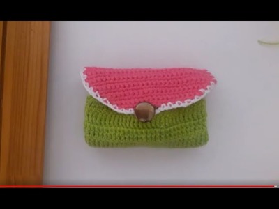 Crochet knit small mini sweet wallet