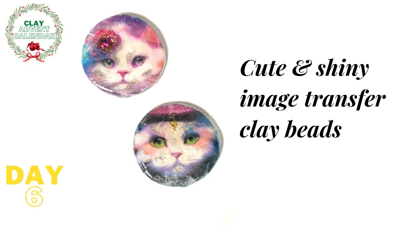 Cute and Shiny Cat beads (Polymer clay tutorial) Day 6 of the Clay Advent Calendar