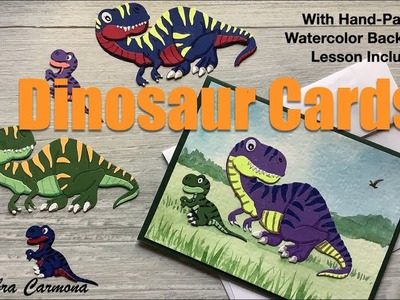 Dinosaur Cards with a Water Color Painting Lesson