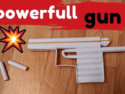 DIY a gun made of paper and rubber bands