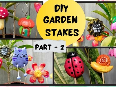 Diy garden stakes (part 2) | garden decor | wall putty crafts @craftdil