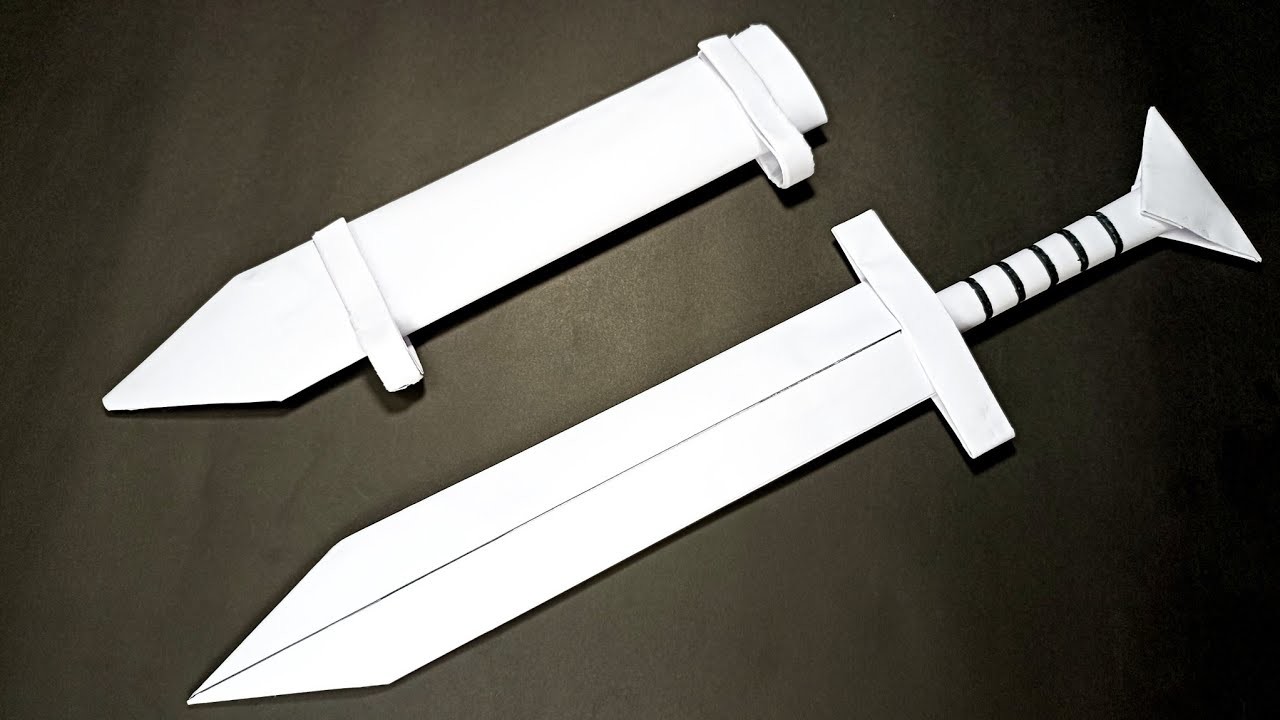 DIY ⚔️ - How to make paper SWORD - paper SWORD with a scabbard from A4 paper - paper Excalibur sword