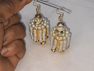 DIY. innovative idea from Perfume Cap. from beads.Party Wear Jhumka