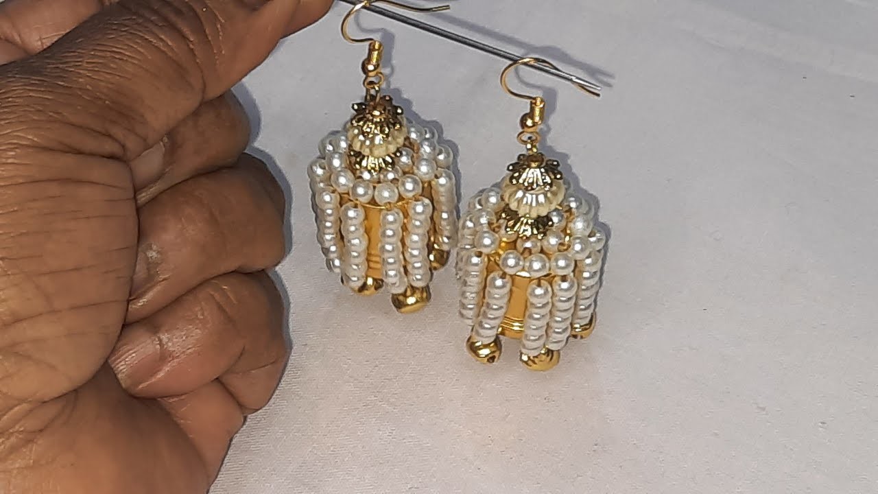 DIY. innovative idea from Perfume Cap. from beads.Party Wear Jhumka