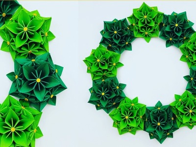 DIY PAPER WREATH . Paper Flower Wall hanging. Paper Wreath for Christmas decoration #christmas
