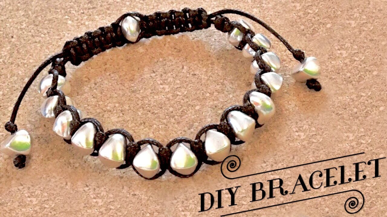 DIY Shamballa Bracelet | How to tie a Sliding Knot | Adjustable Beaded Bracelet Tutorial