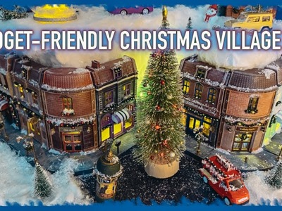 DIY village display | Dollar Tree items upgrade, miniature diorama art, Christmas crafts masterclass