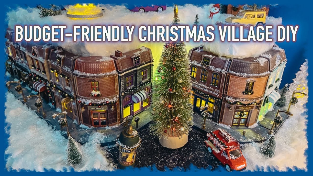 DIY village display | Dollar Tree items upgrade, miniature diorama art, Christmas crafts masterclass