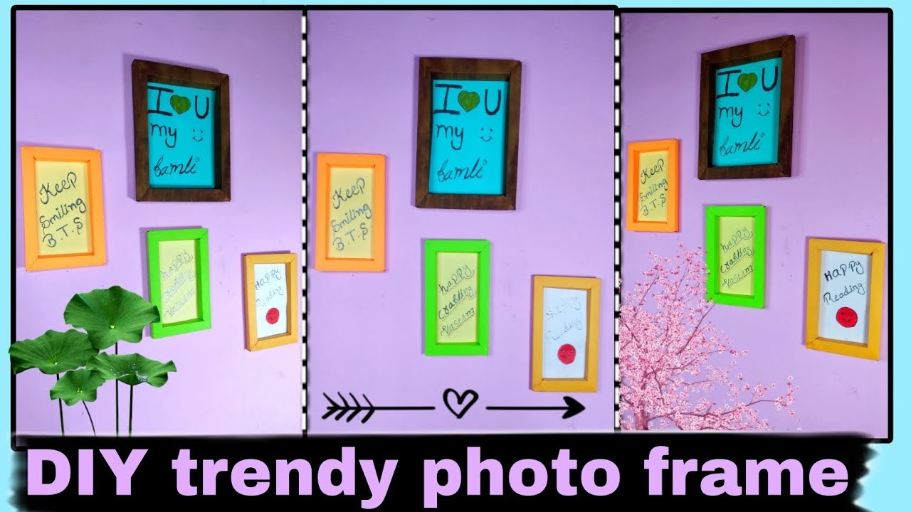 Fun paper frame DIY paper photo frame wall hanging #viral #wallhanging #like