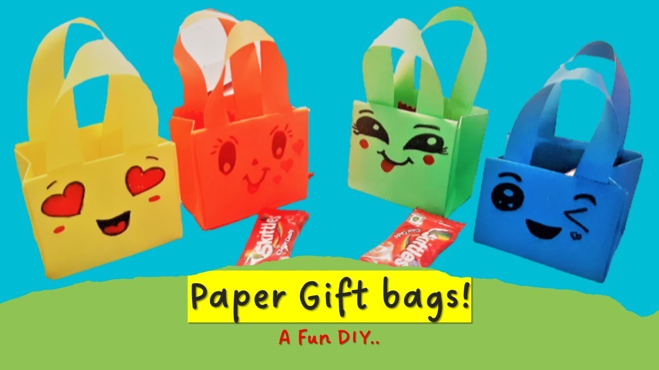 How to make a Paper bag |Origami Paper candy bag | DIY kawaii candy bags|Kids Craft ideas|Paper bags