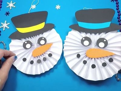 How to Make a Paper Snowman Decoration | Christmas Crafts