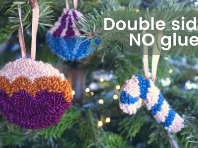 How to make CHRISTMAS ORNAMENTS with punch needle. Double sided!