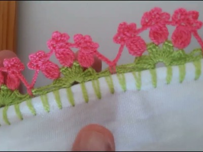 How to make crochet knit fabric napkin with edge