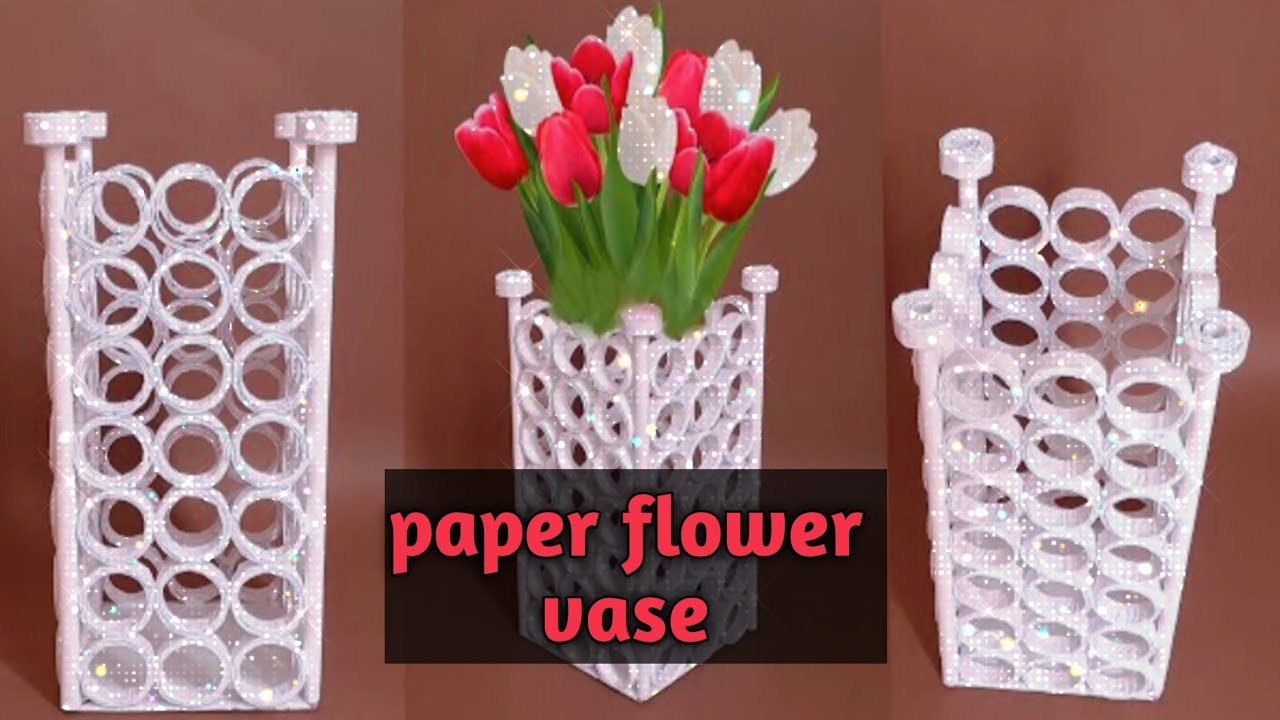 How to make paper flower vase. DIY  simple  paper craft. DIY flower vase.  DIY flower pot