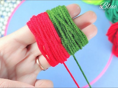 How To Make Pom Pom Flower With Woolen Thread | DIY Woolen Crafts | Handmade Crafts