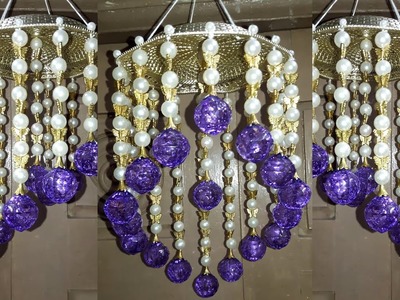 How to Make Wall Hanging Jhumar.Chandelier With Crystal Beads