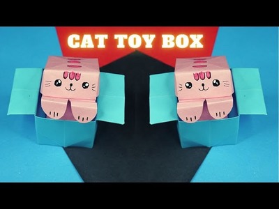 Instructions for making a very cute colored paper cat toy box - Making paper decorations | Vinh DIY