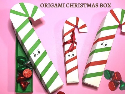 Origami box for Christmas DIY how to make an easy origami paper Christmas box candy chocolate box