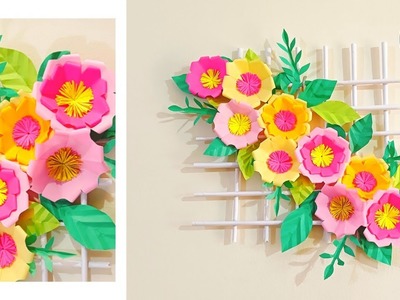 Paper Wall Hanging Ideas || DIY Paper Flower Craft ||  Home Decoration Ideas || Paper Wallmate