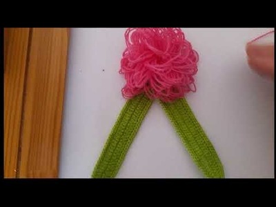 Rose and crochet leaf making using a crochet ruler
