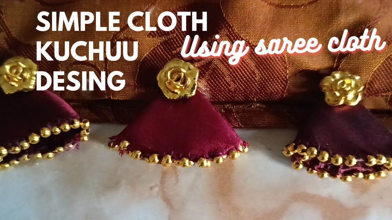 Saree kuchuu#17#diy cloth kuchu  flower beads#simple saree kuchuu desing #  simple thought by saisri