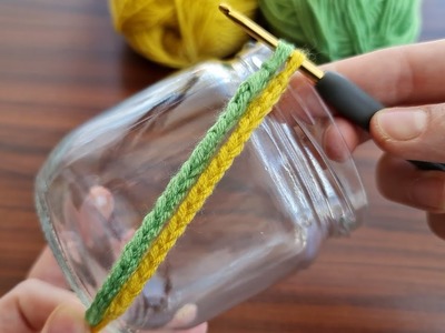 SUPER IDEA!!???? Do not throw away your empty jars, evaluate them diy crochet.candle holder, pen holder