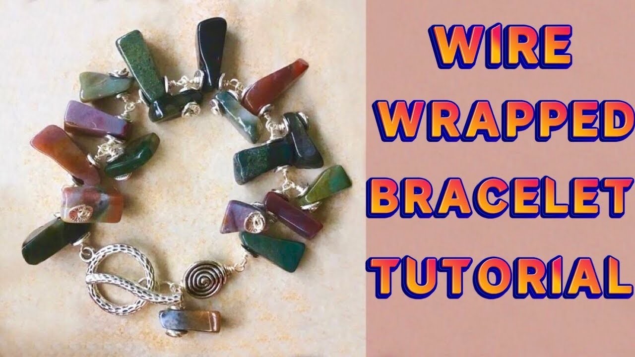 Wire Wrapped Bracelet | How to Make Bead Dangles | Beaded Bracelet Tutorial | Wire Wrapping Stones