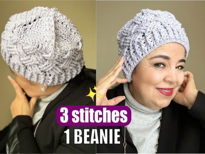3 stitches 1 BEANIE. HOW TO CROCHET - EASY AND FAST - BY LAURA CEPEDA