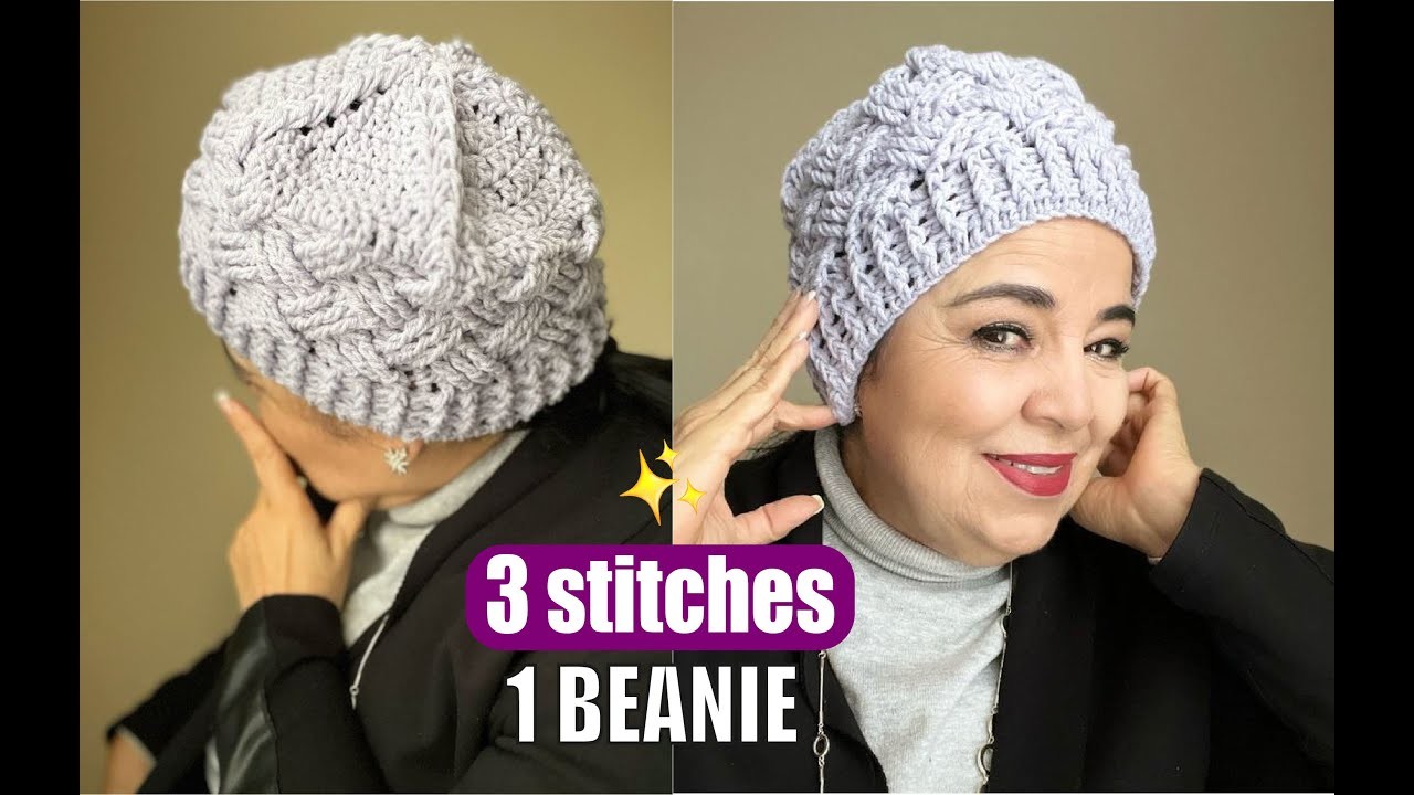 3 stitches 1 BEANIE. HOW TO CROCHET - EASY AND FAST - BY LAURA CEPEDA