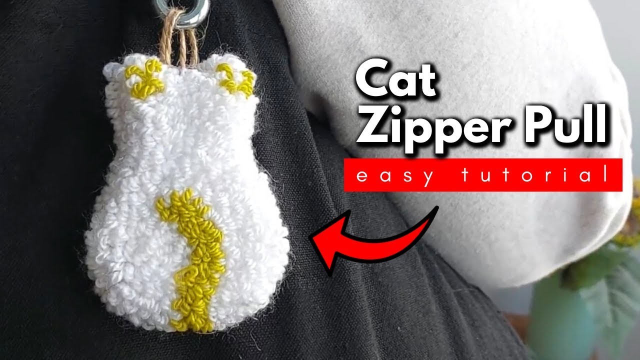 Amazing DIY Cat Zipper Pull | Punch Needle Tutorial For Beginners | DIY Keychain Ideas