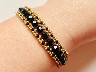Beaded bracelet DIY. making Jewelry Tutorial